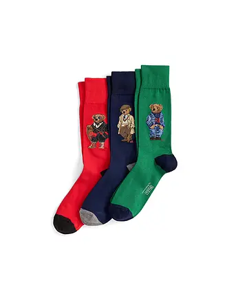 POLO RALPH LAUREN | Calzini, confezione da 3, verde / navy / rosso |